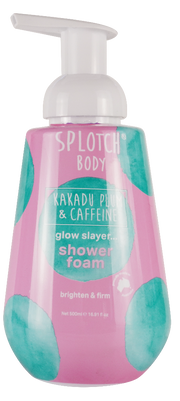 Splotch Body shower foam bottle with pump on a white background