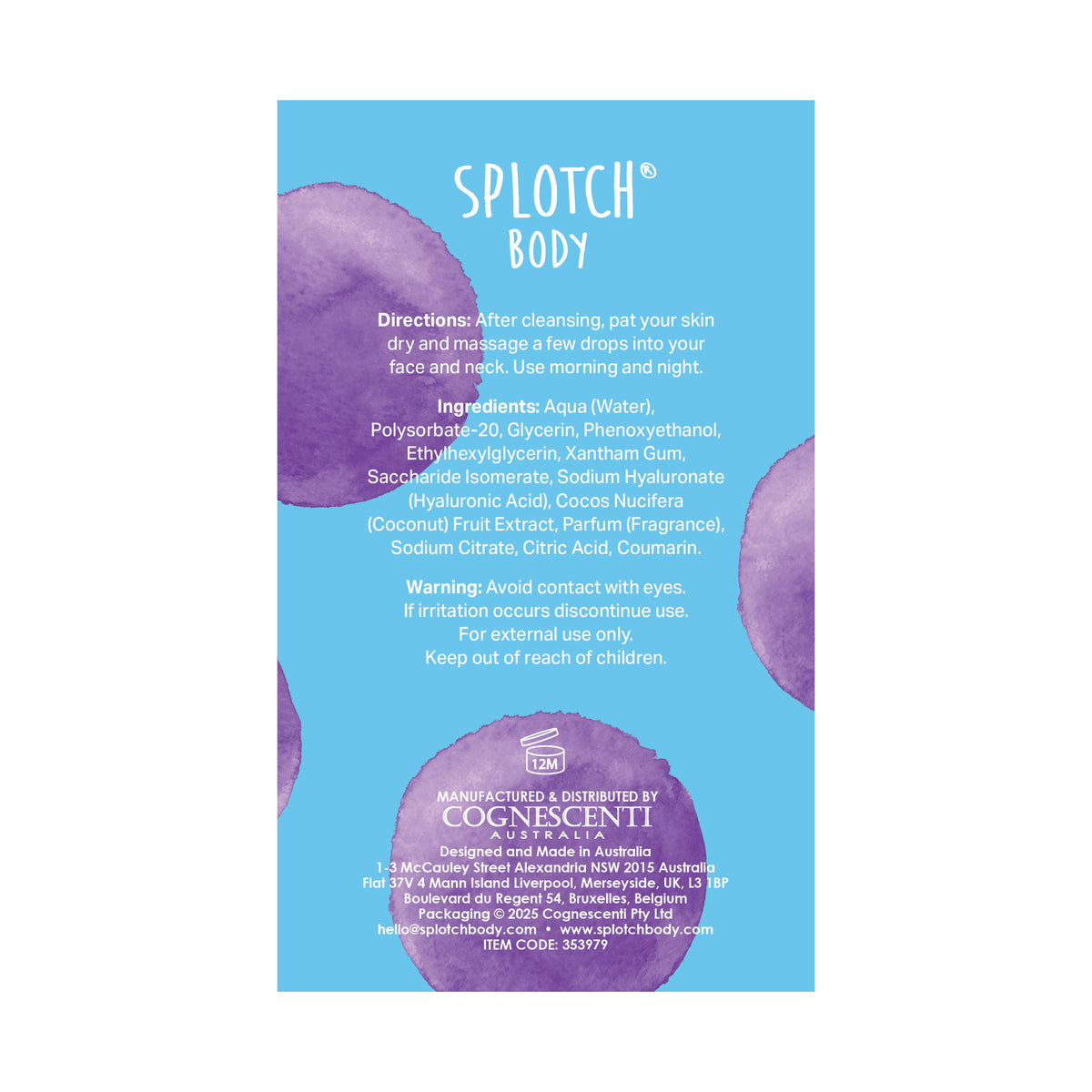 Splotch Body Pattern dew it right...face serum – Splotch Body