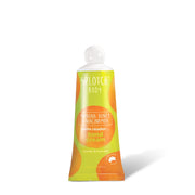 A 100ml (3.38 fl oz) squeeze tube of Splotch Body "palm reader..." hand cream. The tube is lime green with orange watercolor spots and is topped with a white spherical cap. The label highlights Manuka Honey & Niacinamide and the product's function to "soothe & hydrate". A "proudly made in Australia" logo is visible at the bottom.