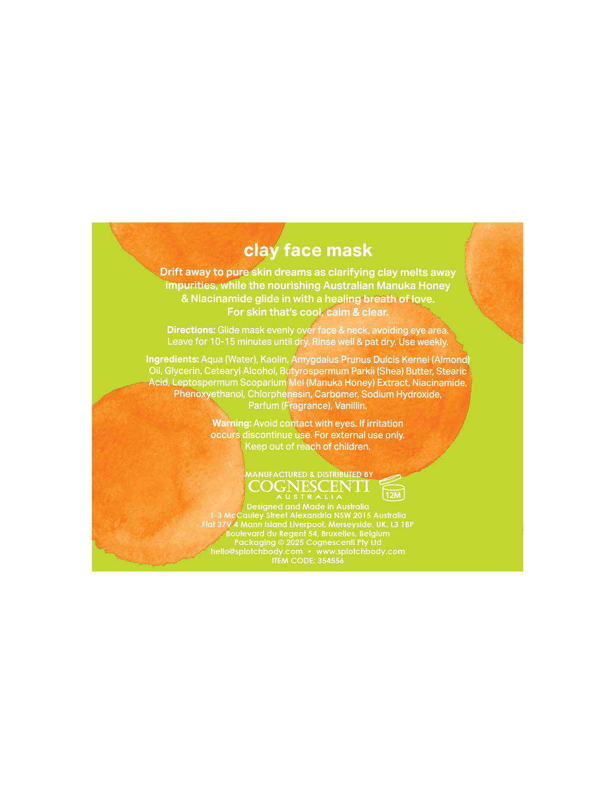 Splotch Mask pure dreams...clay face mask – Splotch Body