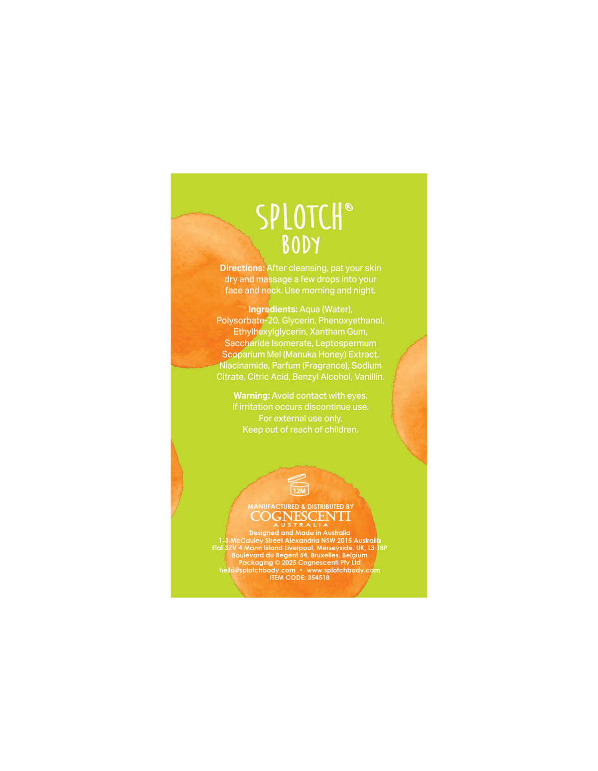 Splotch Body Pattern liquid gold...face serum – Splotch Body