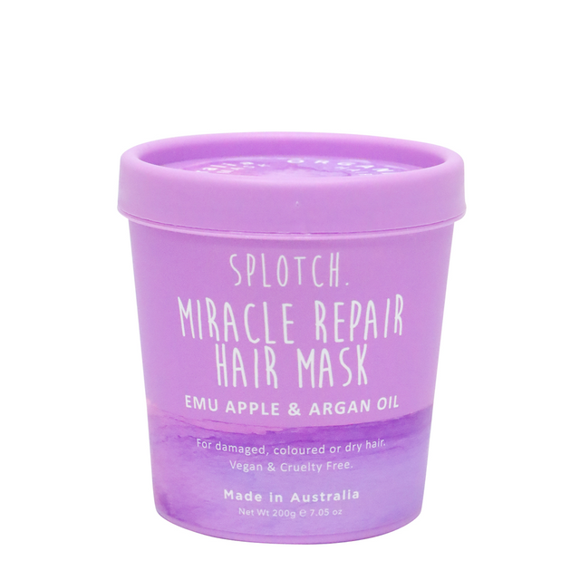 SPLOTCH BODY EMU APPLE & ARGAN OIL MIRACLE REPAIR HAIR MASK TUB 200G