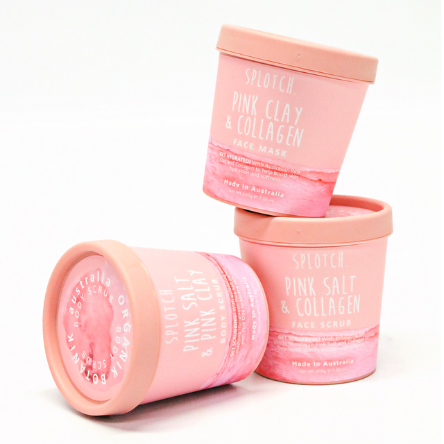 SPLOTCH BODY PINK CLAY & COLLAGEN FACE MASK TUB 200G