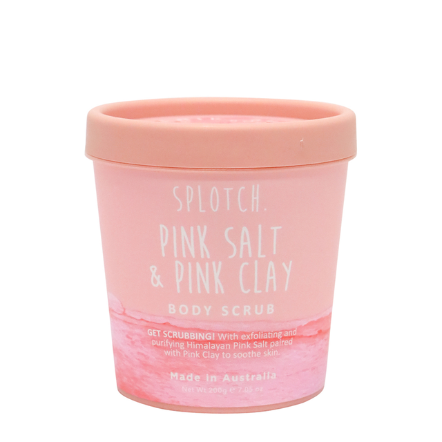 SPLOTCH BODY PINK SALT & PINK CLAY BODY SCRUB TUB 200G