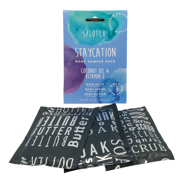 SPLOTCH BODY COCONUT OIL & VITAMIN E STAYCATION BODY PAMPER PACK